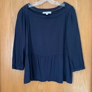 NAVY BLUE Loft Peplum Top